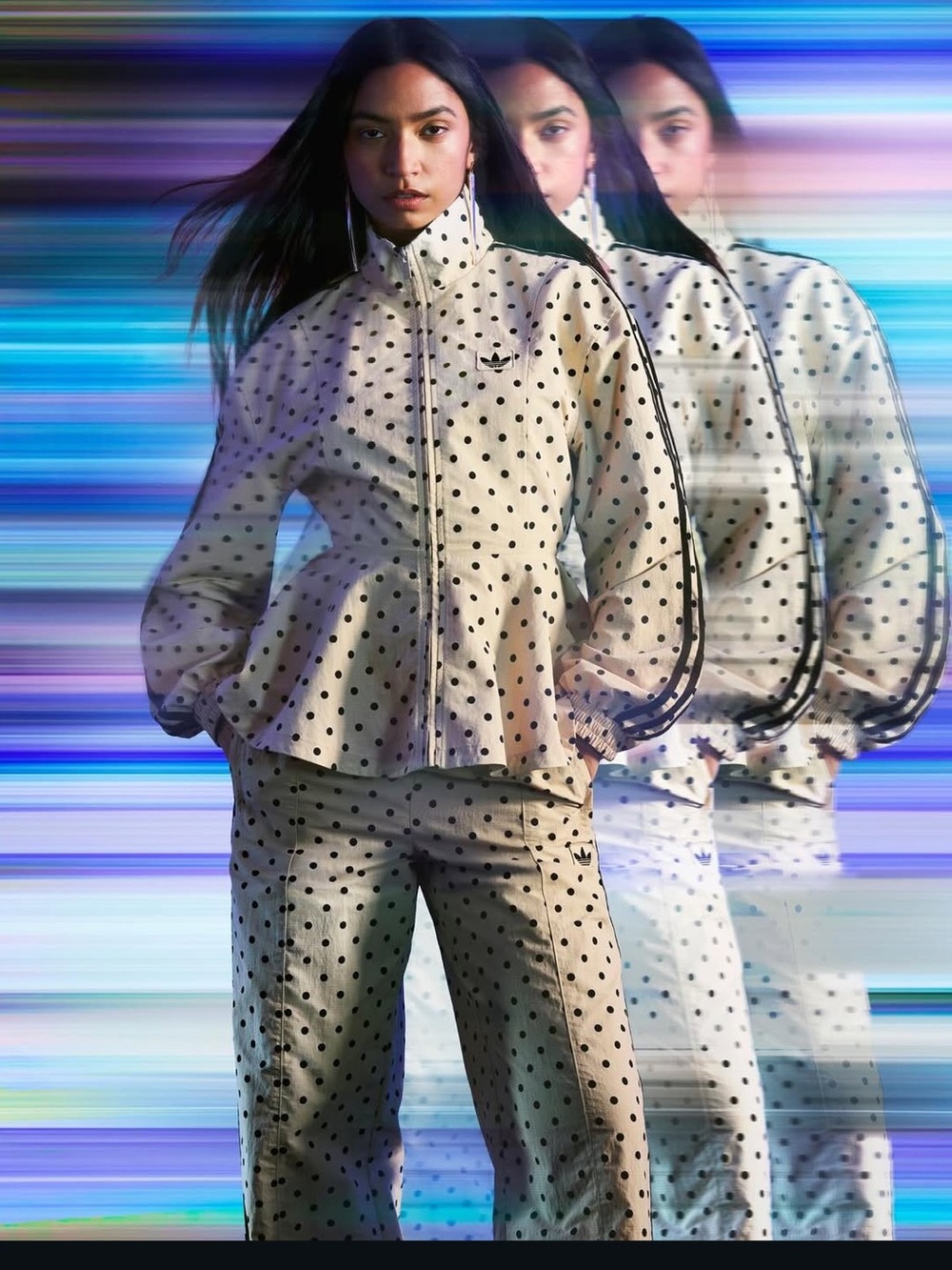 adidas Originals x ASOS Polka Dot track pants in stone